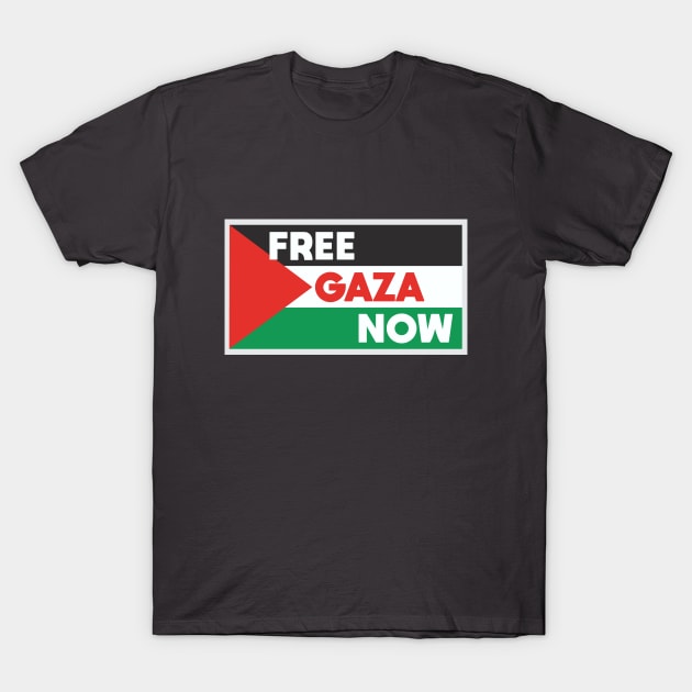 Palestine Flag Free Gaza Now T-Shirt by Dale Preston Design